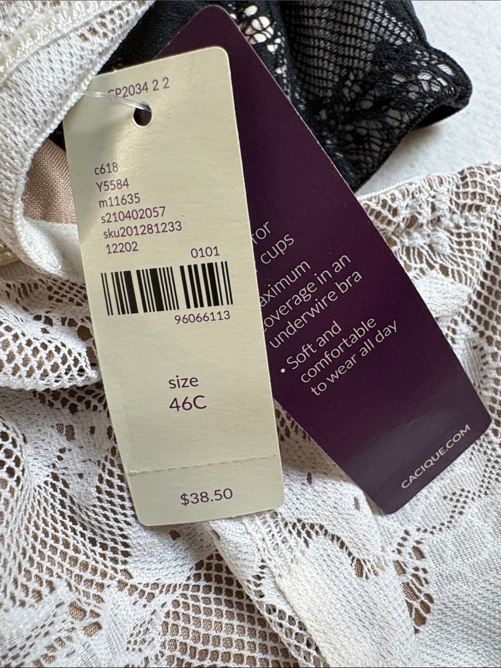 Cacique Lace Underwire Bra Set in Black & Cream. Two Bras for price of one! - Picture 3 of 7
